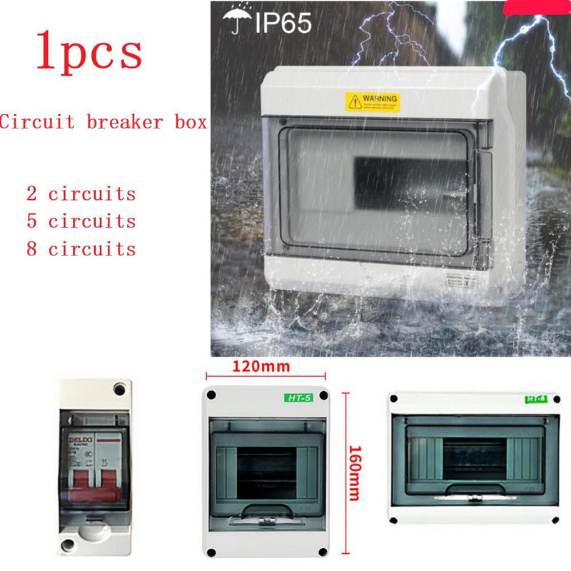 Drošinātāju slēdžu kārba 2/5/8 virzienu ūdensnecaurlaidīga putekļu necaurlaidīga garāžas mini patērētāju liesmas slāpētāja IP65 drošinātāju kārba mājas slēdžu rīki