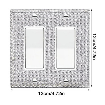 Dijamantna naljepnica na ploči prekidača od 4 komada, američki standardni zidni poklopac sa vještačkim kamenčićima, svjetlucavi kristalni ukrasni blistavi izlaz