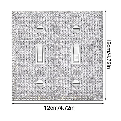 Dijamantna naljepnica na ploči prekidača od 4 komada, američki standardni zidni poklopac sa vještačkim kamenčićima, svjetlucavi kristalni ukrasni blistavi izlaz