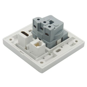 EU Magic 86 Style HDMI V2.0 CAT6 RJ45 Coaxial F RG6 Electrical Power Socket Wall Plate Support Personalization