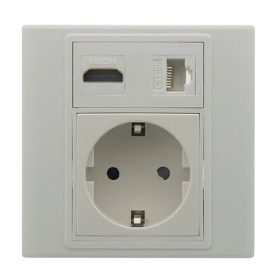 EU Magic 86 Style HDMI V2.0 CAT6 RJ45 Coaxial F RG6 Electrical Power Socket Power Plate Wall Support Προσαρμογή