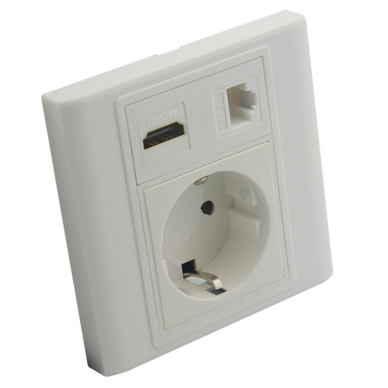 EU Magic 86 Style HDMI V2.0 CAT6 RJ45 Koaksijalni F RG6 Električna utičnica Zidna ploča Podrška Prilagodba