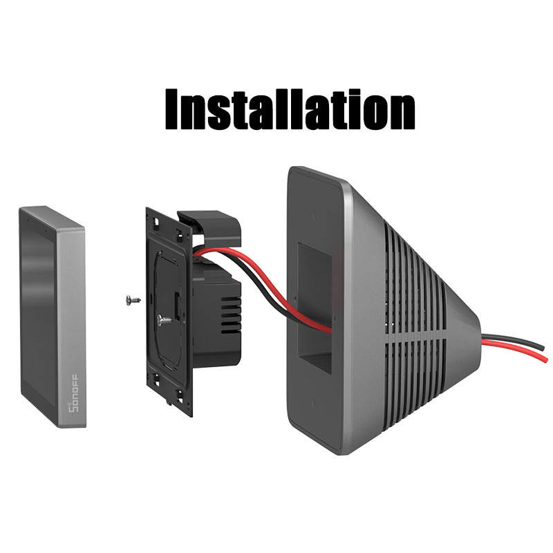 SONOFF NSPanel Pro/NSPaneli korpuse alus PC V0, lihtne paigaldada, hämar hall valge, et valida kella termostaadiks