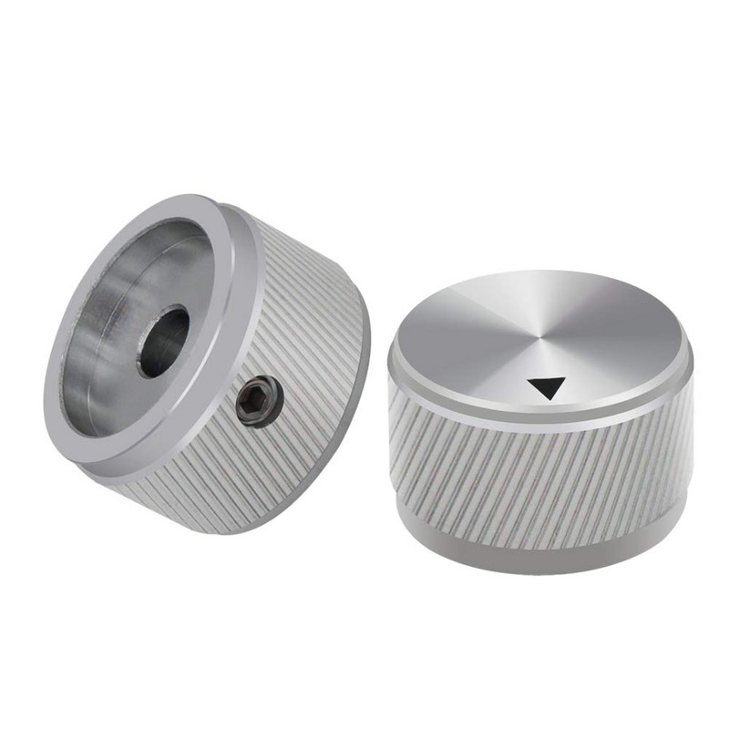 2gab 25 x 15,5 mm (diametrs x augstums) 6 mm vārpsta alumīnija rotācijas elektroniskās vadības potenciometra rokturis skaļuma regulēšanas poga 25 * 15,5 mm