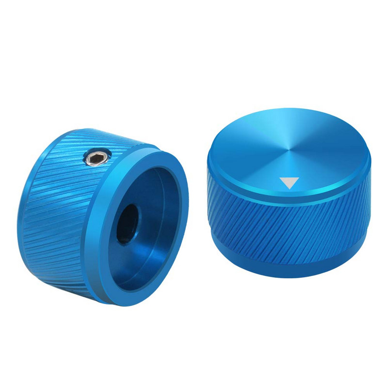 2gab 25 x 15,5 mm (diametrs x augstums) 6 mm vārpsta alumīnija rotācijas elektroniskās vadības potenciometra rokturis skaļuma regulēšanas poga 25 * 15,5 mm