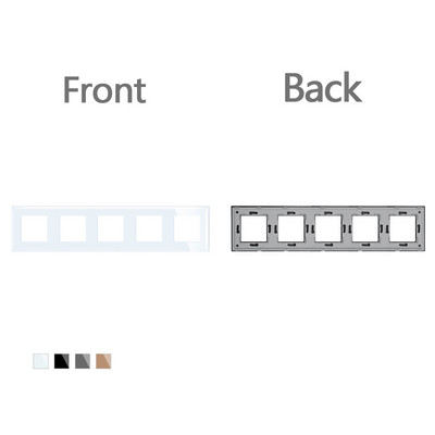 TAWOIA DIY dijelovi Crno-bijela Glod Siva ploča od kristalnog stakla za zidnu utičnicu Ploča samo s prekidačem na dodir s metalnim okvirom