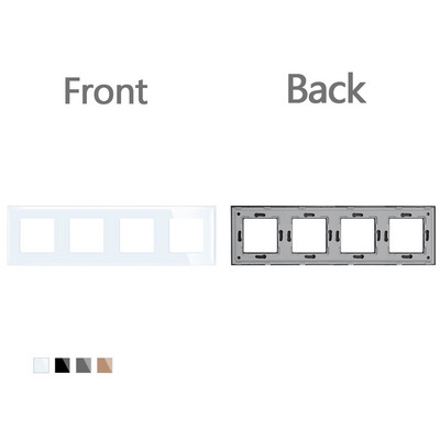 TAWOIA DIY dijelovi Crno-bijela Glod Siva ploča od kristalnog stakla za zidnu utičnicu Ploča samo s prekidačem na dodir s metalnim okvirom
