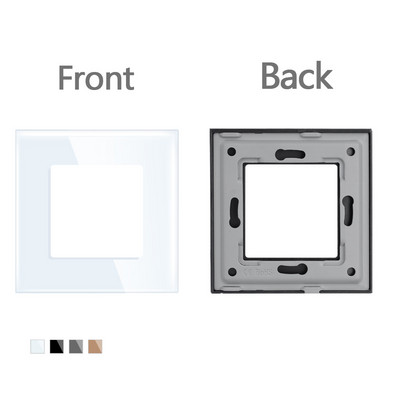 TAWOIA DIY dijelovi Crno-bijela Glod Siva ploča od kristalnog stakla za zidnu utičnicu Ploča samo s prekidačem na dodir s metalnim okvirom