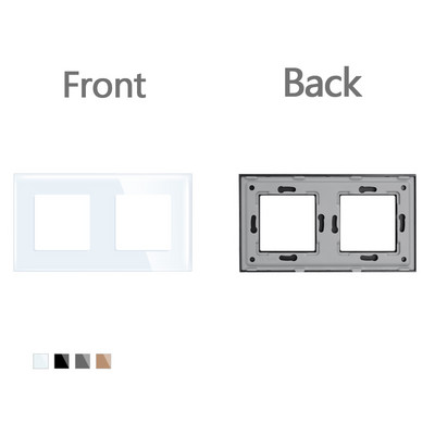 TAWOIA DIY dijelovi Crno-bijela Glod Siva ploča od kristalnog stakla za zidnu utičnicu Ploča samo s prekidačem na dodir s metalnim okvirom
