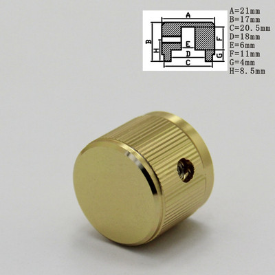 2 gab. 21 * 17 * 6 mm alumīnija sakausējuma potenciometra vadības poga, skaļuma regulēšanas poga Audio elektriskā ģitāras basa skrūve, tips 21 x 17 mm (dh)