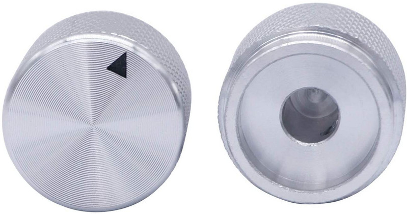 2 gab 20 x 15,5 mm (diametrs x augstums) 6 mm vārpstas alumīnija rotējošās elektroniskās vadības potenciometra pogas skaļuma regulēšanas poga