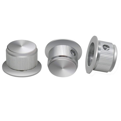 3 tk hõbedast alumiiniumsulamist potentsiomeetri juhtnupp Helitugevuse elektrikitarri bassi kruvi tüüp 24 x 14,5 mm (d*h)