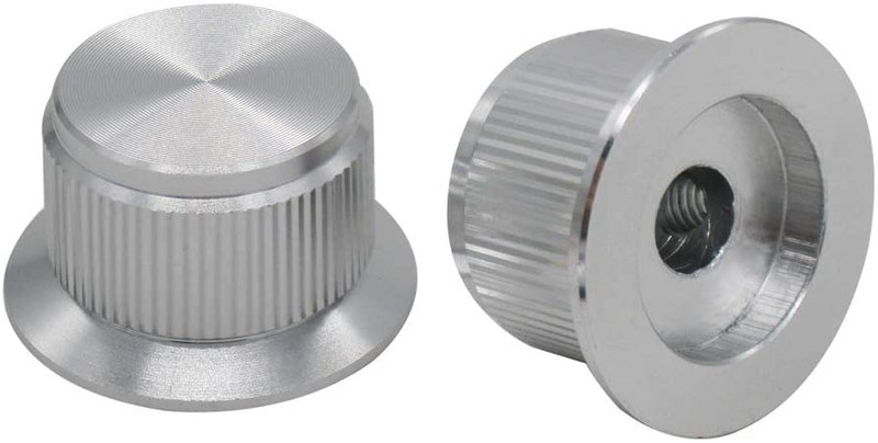 3 tk hõbedast alumiiniumsulamist potentsiomeetri juhtnupp Helitugevuse elektrikitarri bassi kruvi tüüp 24 x 14,5 mm (d*h)