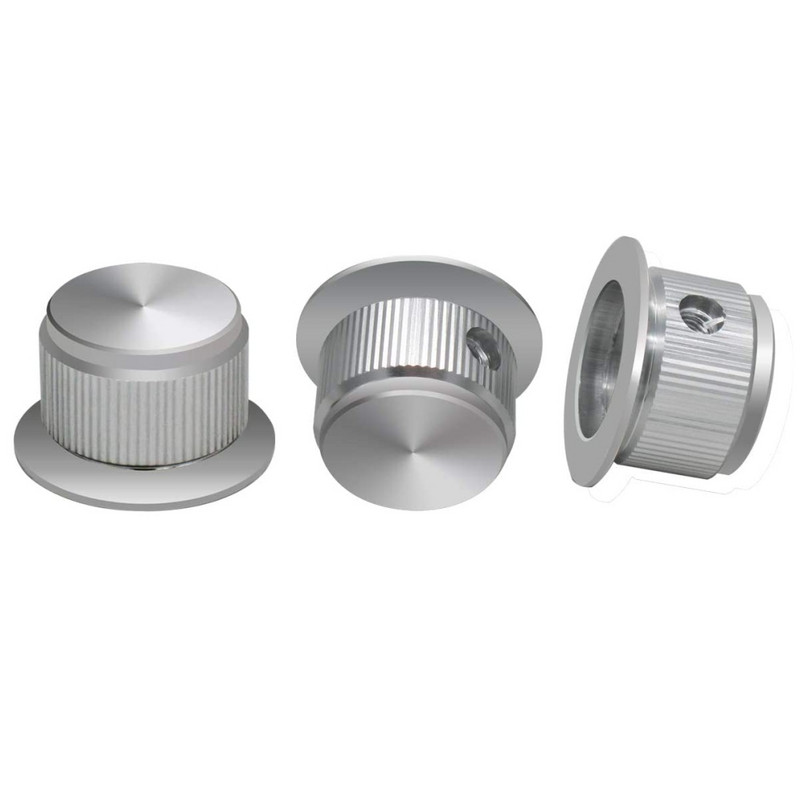 3 tk hõbedast alumiiniumsulamist potentsiomeetri juhtnupp Helitugevuse elektrikitarri bassi kruvi tüüp 24 x 14,5 mm (d*h)