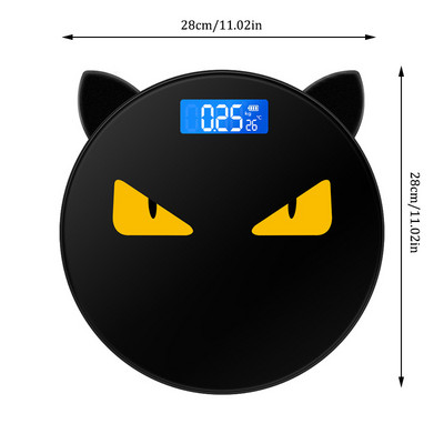 Mājas piederumi Augstas precizitātes elektroniskie svari Jauki kaķu ausis Personalizēti cilvēka ķermeņa apaļie svari Radoši melni svari