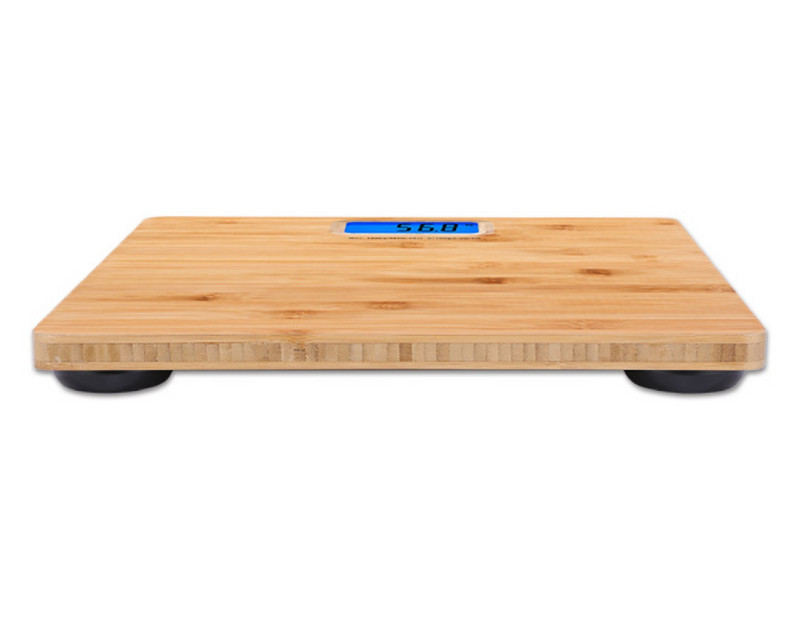 Digitālais displejs bambusa apdare vannas istabas ķermeņa svari koka elektroniski pretslīdes cilvēka svara precīzi viedie grīdas svari