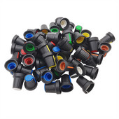 10 tk WH148 plastikust potentsiomeetri nupud kork potentsiomeetri nupu komplekt 15x17mm 6 mm võlli auk AG2 kollane oranž sinine valge punane roheline
