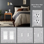 Sjajne navlake za zidnu pločicu 4 komada presvlake za utičnicu i prekidač za svjetlo od vještačkih dijamanata Srebrne sjajne srebrne navlake za pločice od vještačkih kamenčića Zidne ploče