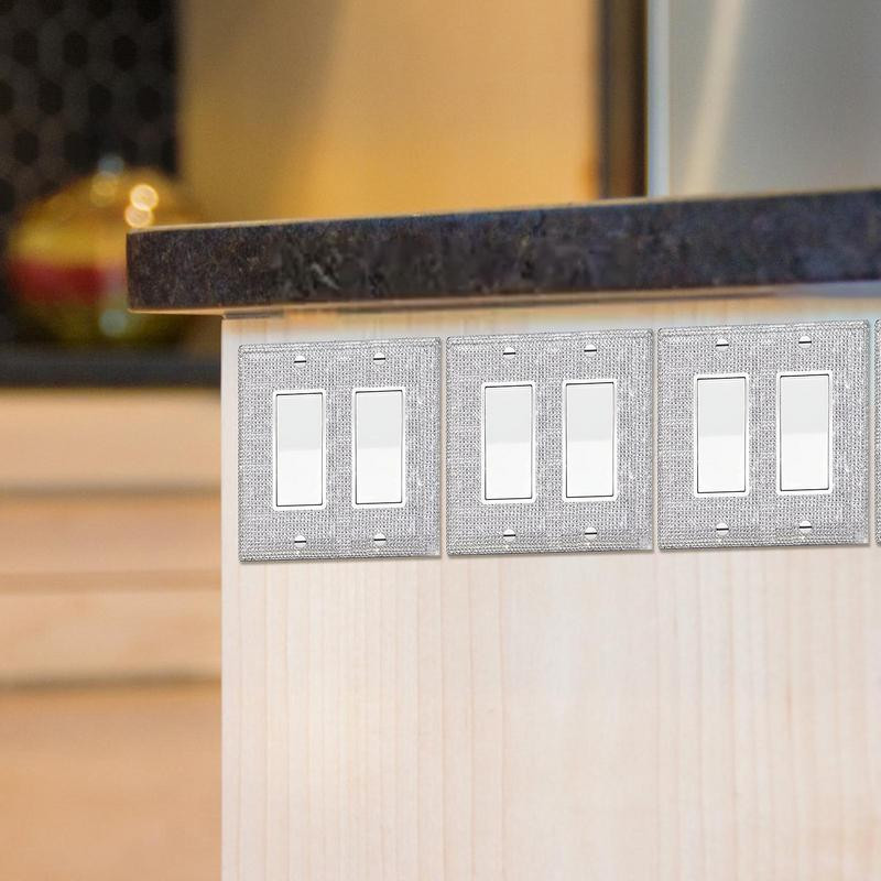 Sjajne navlake za zidnu pločicu 4 komada presvlake za utičnicu i prekidač za svjetlo od vještačkih dijamanata Srebrne sjajne srebrne navlake za pločice od vještačkih kamenčića Zidne ploče