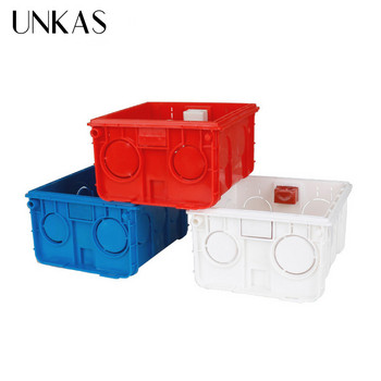 UNKAS New Desigh PVC пластмасова регулируема монтажна кутия, вътрешна касета 86*83*50 за превключвател и контакт тип 86