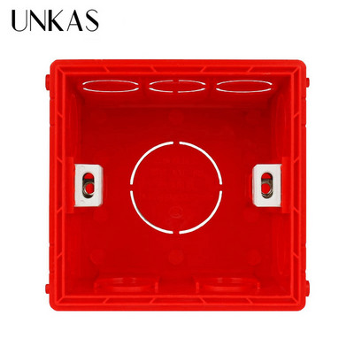 UNKAS Naujas Desigh PVC plastikinis reguliuojamas montavimo dėžutės vidinė kasetė 86*83*50 skirta 86 tipo jungikliui ir lizdui