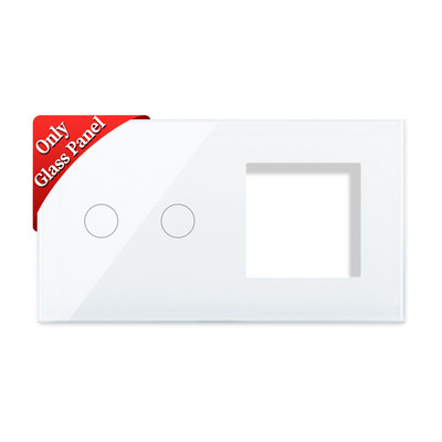 Bingoelec zidni prekidač za svjetlo Dijelovi staklene ploče Bijeli prekidači senzora dodira Funkcijski dijelovi EU električne utičnice Dio utičnice