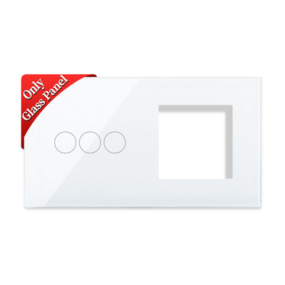 Bingoelec zidni prekidač za svjetlo Dijelovi staklene ploče Bijeli prekidači senzora dodira Funkcijski dijelovi EU električne utičnice Dio utičnice