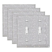 Blingi väljalaskeava kaaned 4 tk valguslüliti kate Dekoratiivne esteetiline hõbedane läikiv hõbekividest seinaplaat Dekoratiivne Bling