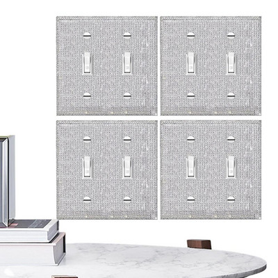 Blingi väljalaskeava kaaned 4 tk valguslüliti kate Dekoratiivne esteetiline hõbedane läikiv hõbekividest seinaplaat Dekoratiivne Bling