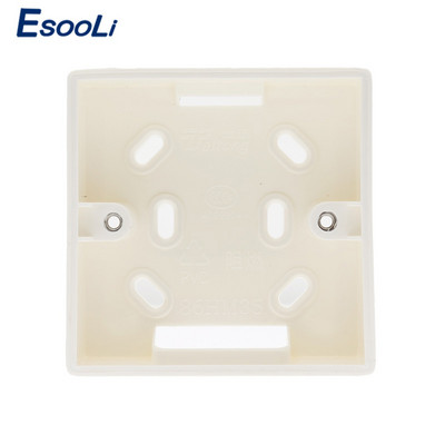 EsooLi 86X86 PVC vastagító csatlakozódoboz falra szerelhető kazetta Külső szerelődoboz 86 szabványos kapcsolóhoz és aljzathoz