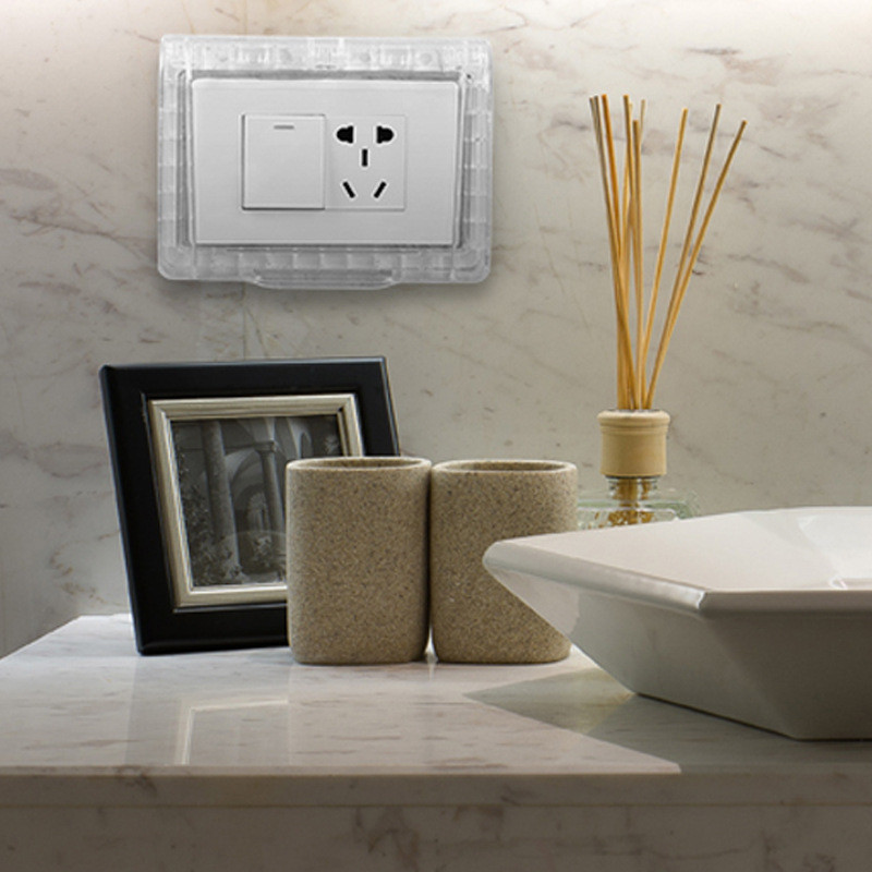 Pašlīmējoša ūdensnecaurlaidīga kārba 118 tipa universāla caurspīdīga slēdža ligzdas putekļu pārsegs vannas istabas virtuves kontaktligzdai šļakatām droša kaste