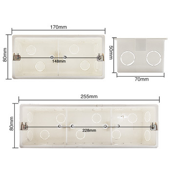 Εγκατάσταση πρίζας και διακόπτη φωτιστικών τοίχου UBARO Κρυφό κουτί PC Πλαστικό πυρίμαχο υλικό Θήκη διασταύρωσης εξόδου λευκής επιφάνειας