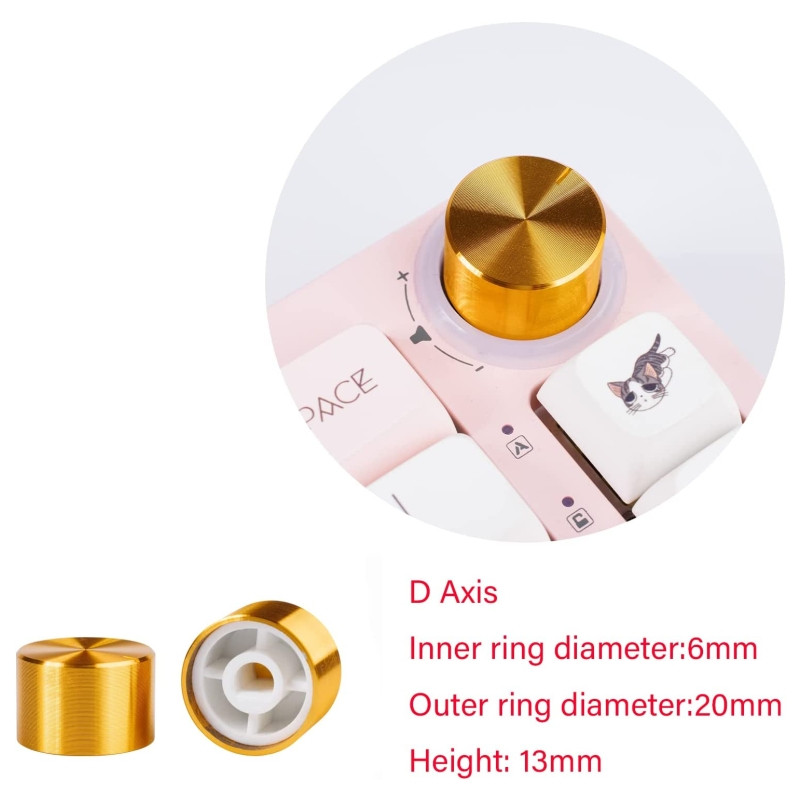 2 TK alumiiniumsulamist klaviatuurinupp Mehaaniline klaviatuuri uuendamise tarvikud, mis sobivad TM680/KT68/GK68 täiendusnupu jaoks