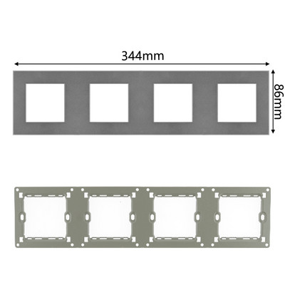 S-seeria – kohandatud hall plastraam, üks kahekordne kolmekordne neljakordne paneel DIY pistikupesa, tasuta kombineeritud hõbehall