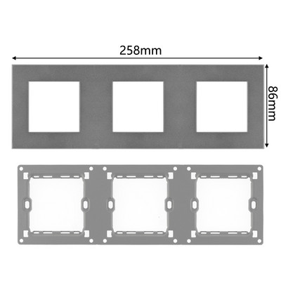S-seeria – kohandatud hall plastraam, üks kahekordne kolmekordne neljakordne paneel DIY pistikupesa, tasuta kombineeritud hõbehall