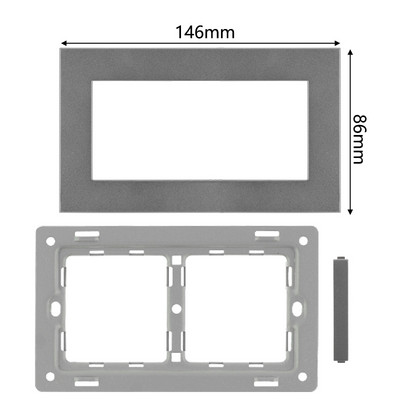 S-seeria – kohandatud hall plastraam, üks kahekordne kolmekordne neljakordne paneel DIY pistikupesa, tasuta kombineeritud hõbehall