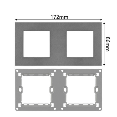 S-seeria – kohandatud hall plastraam, üks kahekordne kolmekordne neljakordne paneel DIY pistikupesa, tasuta kombineeritud hõbehall