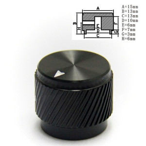 1 tk tipptasemel alumiiniumist nupuga potentsiomeetri nupp 15 * 13 * 6 mm helitugevuse lüliti pöördkodeerija nupud hõbedane/must/kuldne