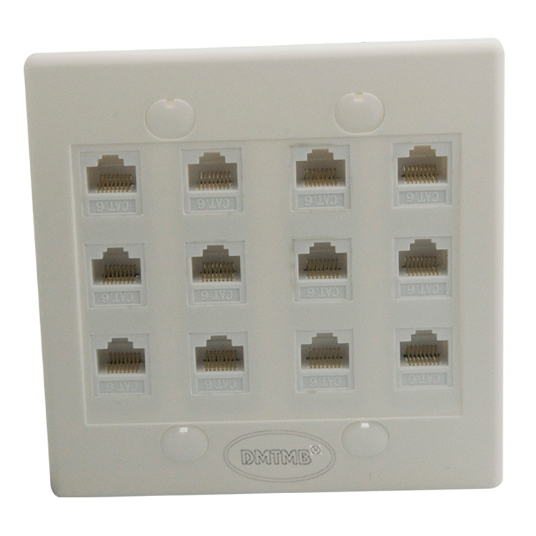 2 prednja ploča 12 priključaka CAT6 rj45 ženski na ženski zidni panel mrežna zidna ploča podrška dizajn korisnika