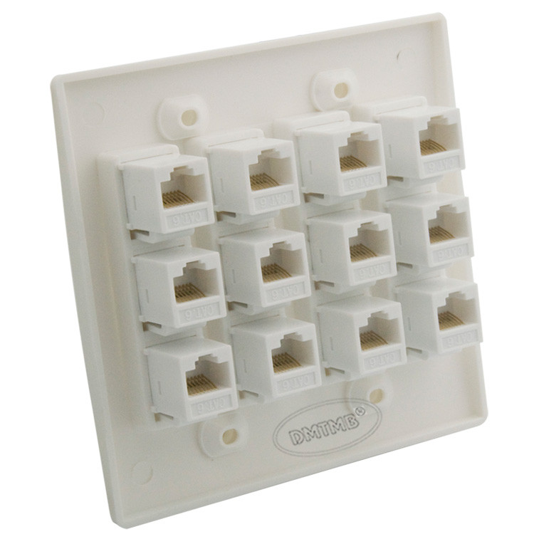 2 prednja ploča 12 priključaka CAT6 rj45 ženski na ženski zidni panel mrežna zidna ploča podrška dizajn korisnika