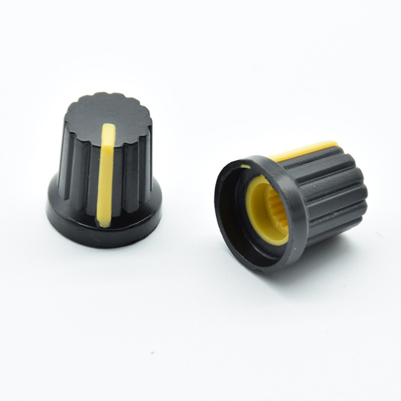 12 tk 6 mm võlli ava läbimõõt plastist keermestatud rihveldatud potentsiomeetri nuppude korgid