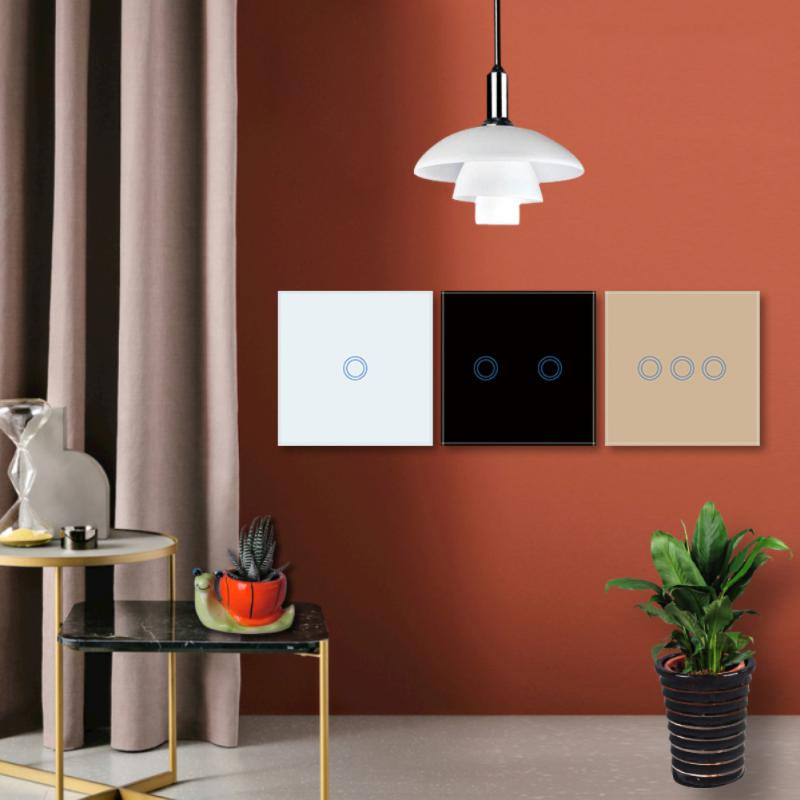 1/2/3Gang Smart Switch EU Wifi Smart Touch Light slēdža panelis Nav nepieciešams neitrāls vads Atbalsts Alexa Google mājas tālvadības pults