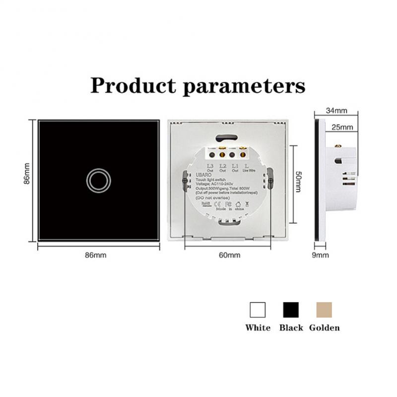 1/2/3Gang Smart Switch EU Wifi Smart Touch Light slēdža panelis Nav nepieciešams neitrāls vads Atbalsts Alexa Google mājas tālvadības pults