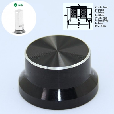 1 kom 6 mm rupa za osovinu crna ručica potenciometra od aluminijske legure