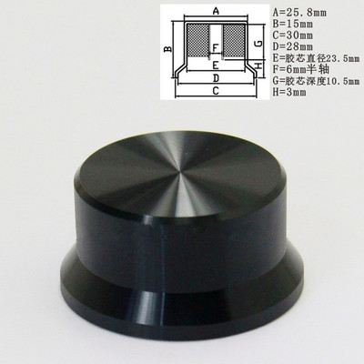 1 kom 6 mm rupa za osovinu crna ručica potenciometra od aluminijske legure