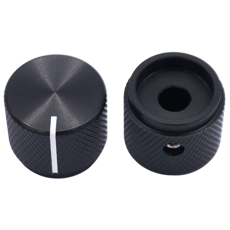 Alumīnija rotācijas elektroniskās vadības potenciometra poga 6 mm diametra vārpstas skaļuma regulēšanas pogai 30 x 18 mm (diametrs x augstums)