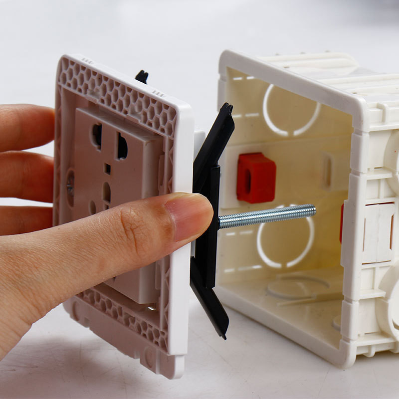 6kom Zidna sklopka Utičnica Popravljač kazete 86mm Donja kutija Vijak za pričvršćivanje za razvodnu kutiju Potporna šipka Električni dodaci