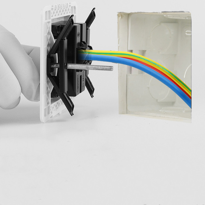 6kom Zidna sklopka Utičnica Popravljač kazete 86mm Donja kutija Vijak za pričvršćivanje za razvodnu kutiju Potporna šipka Električni dodaci