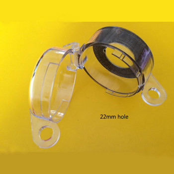 10 τεμ. 22mm 30mm Dia Αδιάβροχο Dustproof Safety Guard Πλαστικό προστατευτικό Διαφανές κάλυμμα διακόπτη κουμπιού προστασίας