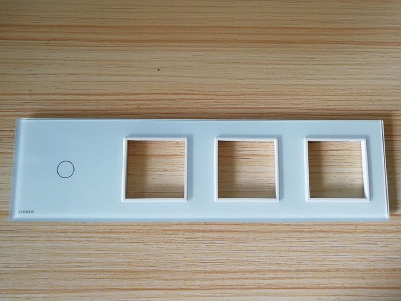 2022 Livolo White Pearl Crystal Glass, 294 mm * 80 mm, EU standard, staklena ploča s 1 i 2 okvira, VL-C7-C1/SR/SR/SR-11